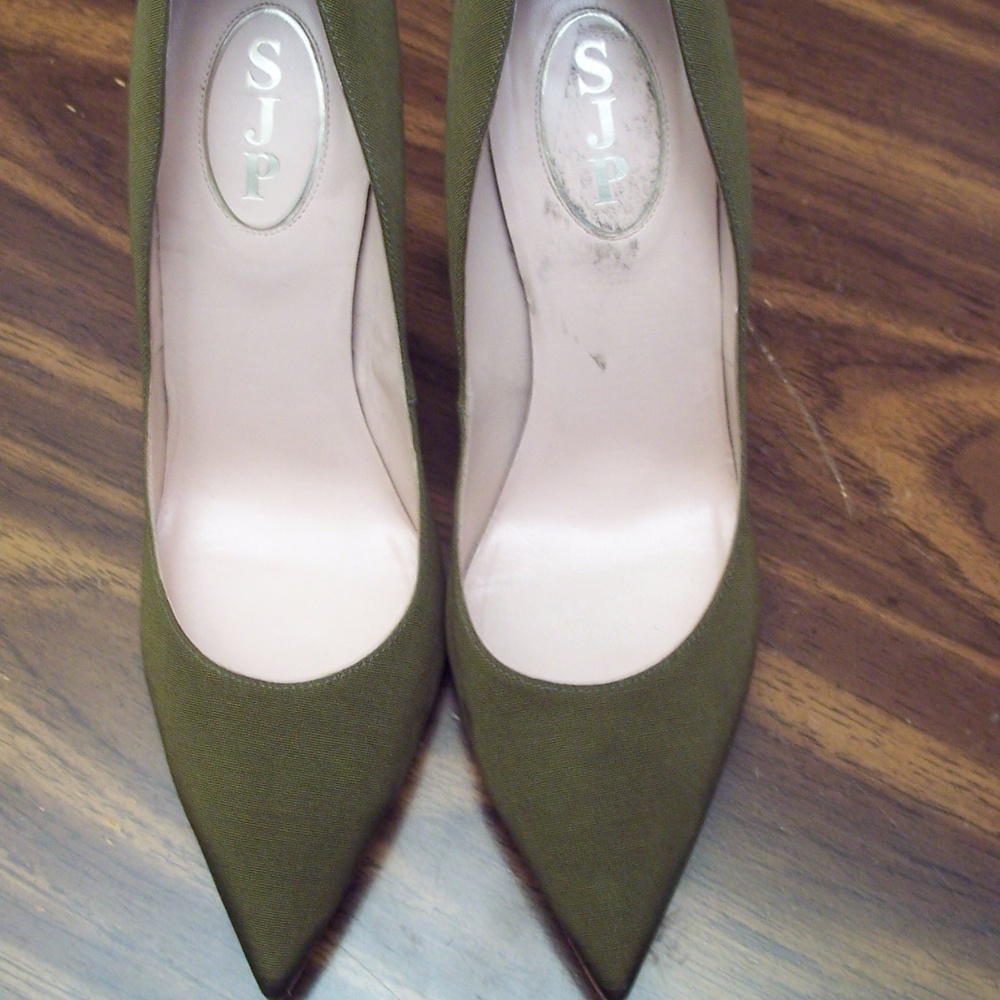 SJP Olive Suede " court"Stilettos